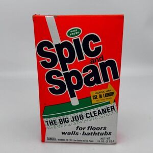 Vintage Spic and Span The Big Job Cleaner 16 oz Box Collectible Unused Collector